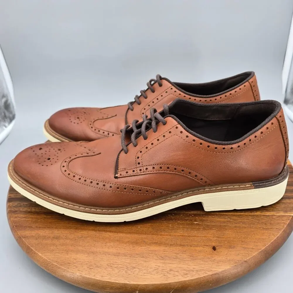 Cole Haan Oxfords Mens 13 M Brown Leather Brogue Go To Wingtip Dress Shoes